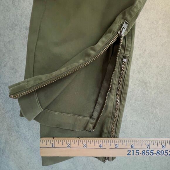 Guideboat Womens Pants Size 27 Green Mid Rise Tapered Leg Ankle Zip Casual Pants - Picture 12 of 13